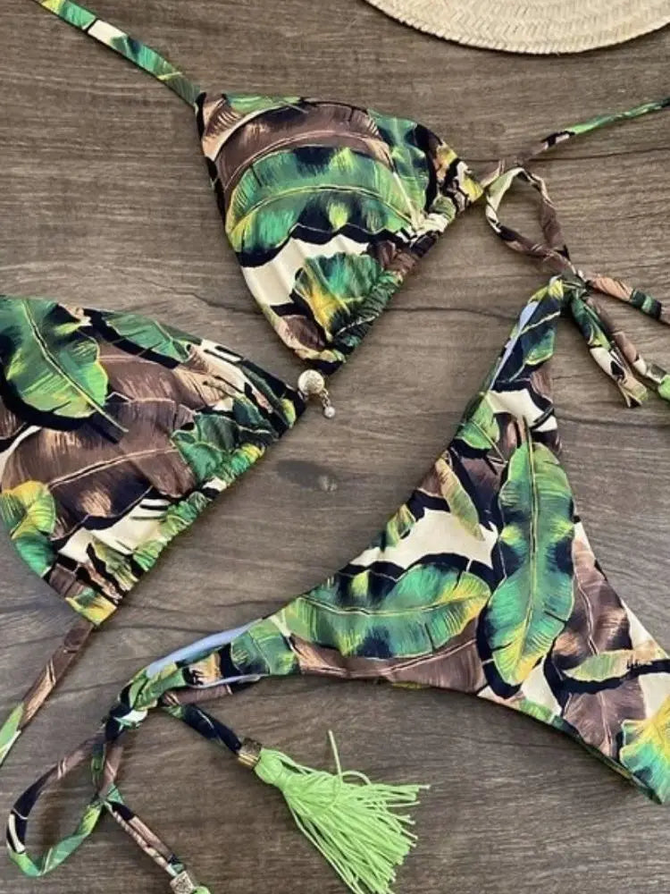 RUOTONGSEPT Sexy Print Bikinis Set Women Swimsuit Bandage Two-Piece Swimwear Brazilian Biquínis Beachwear Bathing Suit 2023 New