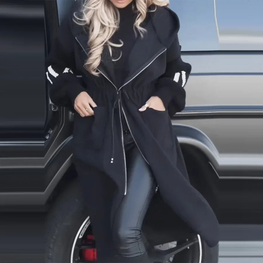Parka Primaverile da Donna, Giacca Lunga Bianca con Cappuccio, Cappotto Caldo e Spesso, Nuovo Elegante Abbigliamento Casual alla Moda per Signore