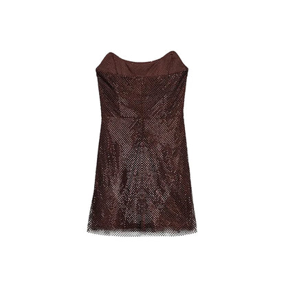 Abito da festa in pelle con ritaglio sexy Guaina senza maniche Lunghezza pavimento Scava fuori Bustier Abito aderente Abiti da sera con cerniera divisa sul retro