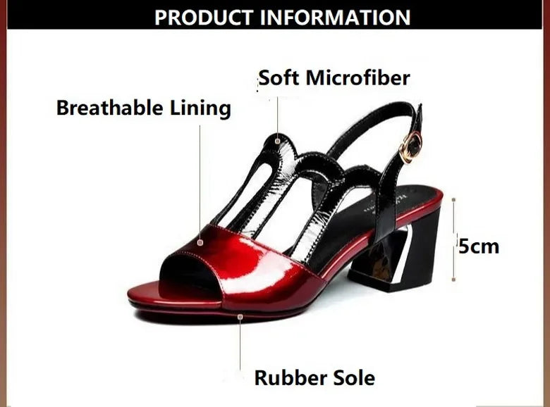 Maogu Summer Heels tacco medio fibbia femminile Footware nero 2024 Trend Fashion New Women's Pumps Shoes Peep Toe sandali donna 40