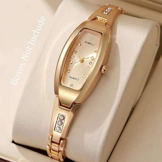 Orologi da donna eleganti Orologio da polso al quarzo con quadrante ovale da donna con strass di lusso Reloj Mujer (senza scatola)