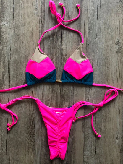2023 Sexy Bikini Mehrfarbiger Badeanzug Damen Bademode Push-Up Gerippter Bikini-Set Brasilianischer Badeanzug Strandbekleidung Bademode Biquini