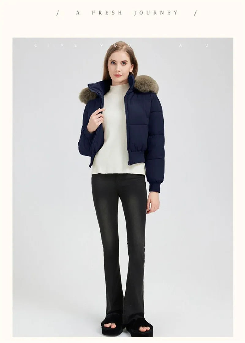 Inverno 2026 Nuova Giacca Corta Imbottita in Cotone Stile Europeo Americano da Donna, Giacca Corta alla Moda e Comoda da Indossare sopra gli Abiti
