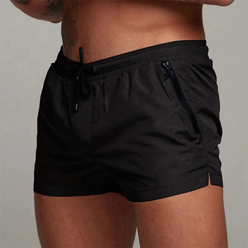 Costume da bagno da uomo con tasche con cerniera Fodera in rete Pantaloncini da spiaggia estivi Costume da bagno da bagno ad asciugatura rapida Costume da bagno