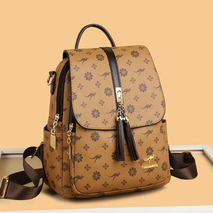 Zaino da donna Designer borsa da donna in pelle di alta qualità stampa di moda di lusso borse da scuola con nappe zaini di grande capacità Sac