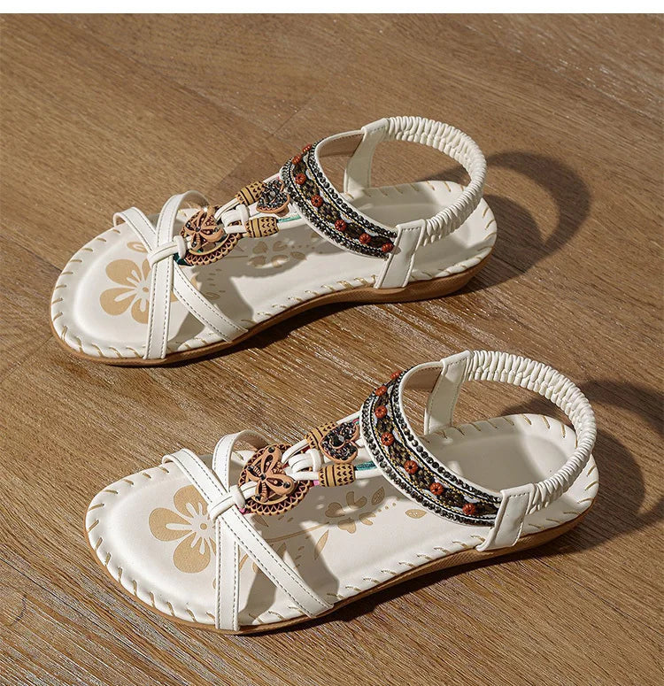 Sandali da donna Sandali estivi stile Boemia Donna Fondo morbido Sandali con tacco basso Scarpe da donna Scarpe antiscivolo Calzature estive