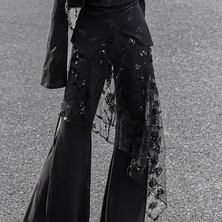 Harajuku Donne Fata Garza Glitter Gonne Vedere Attraverso La Fasciatura Irregolare Gonna Vintage Grunge Alla Moda Mujer Faldas Y2k Estetica