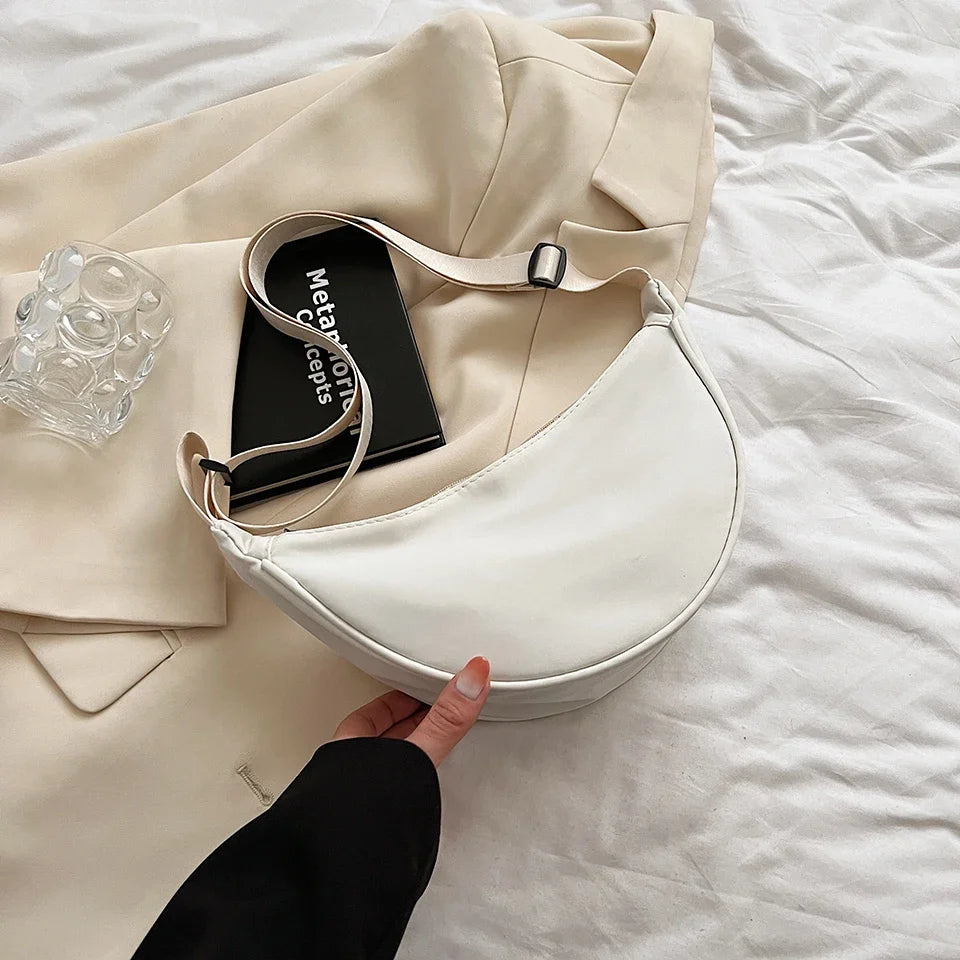 Borsa a tracolla da donna dal Design semplice moda donna Nylon Hobos borse a tracolla piccole borse di stoffa Vintage da donna