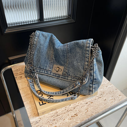 Borsa in denim da donna 2025 Borse a tracolla casual di nuova moda Borsa tote di grande capacità Borse a tracolla per pendolari di classe per donna bolsa sac