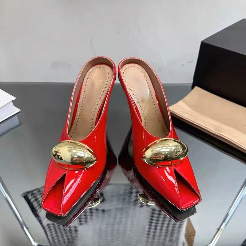 Sandali con Tacco Alto 10,5 cm Stile Show, Punta Aperta, Primavera-Estate, Nero e Bianco, Moda Sexy, Scarpe Professionali da Donna per il Lavoro, Taglia 43