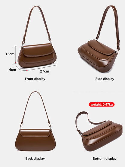 Borse di lusso Zency per donna, in vera pelle, stile francese, borsa a tracolla estiva da donna, borsa a spalla, borsa a tracolla sottobraccio.