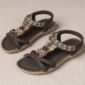 Sandali da donna Sandali estivi stile Boemia Donna Fondo morbido Sandali con tacco basso Scarpe da donna Scarpe antiscivolo Calzature estive