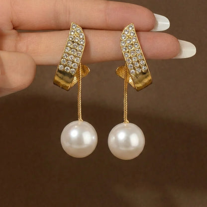 Orecchini di lusso francesi con perle a goccia d'acqua per spose, orecchini da matrimonio, appuntamenti, turismo, spiagge, compleanni, orecchini di alta gamma