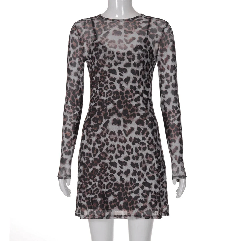2024 Fashion Leopard Print slip scollo a V Patchwork Sexy Bodycon Maxi Dress autunno donna Casual Y2K Outfits Vacation Club