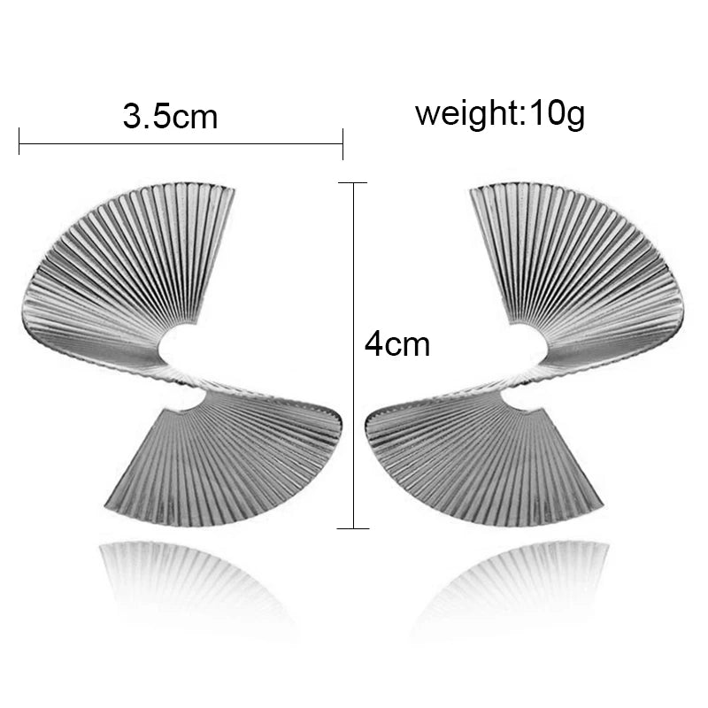 Orecchini di dichiarazione a spirale intrecciati retrò per le donne Orecchini di temperamento di nozze per feste Geometria Orecchini in metallo color argento dorato