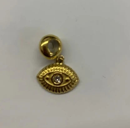 Bracciale a catena con ciondolo a forma di cuore o rotondo in acciaio inossidabile