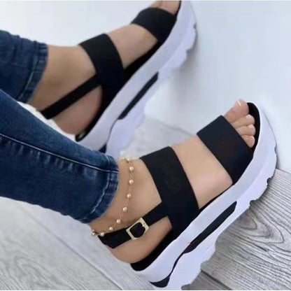 2025 Sandali estivi per le donne Sandali con plateau moda Zeppa Scarpe casual Sandali con tacco leggero Mujer Infradito Zapatos