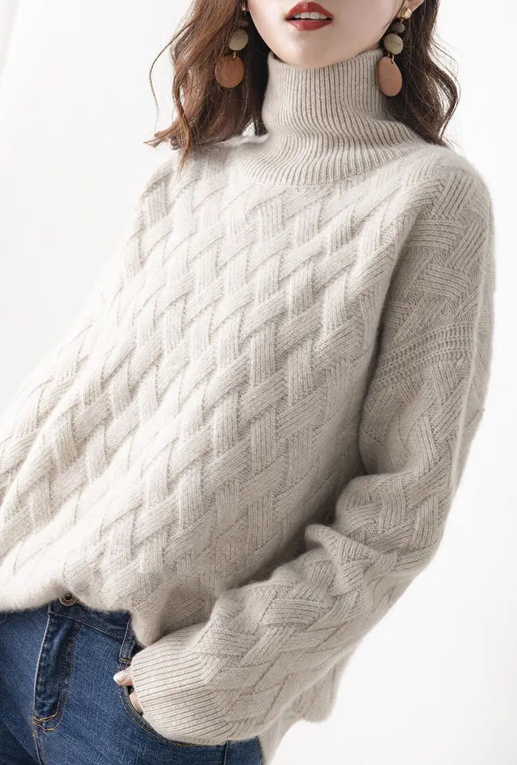 2024 nuove donne maglione allentato inverno casual chic cashmere oversize maglione spesso pullover pullover manica lunga femminile S-3XL