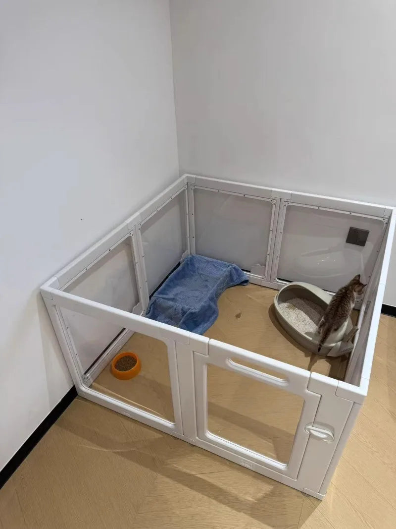Recinzione per cani trasparente per interni Alta recinzione per cani da cortile in acrilico Gabbia per porte Mobili per cani Box Anti fuga Forniture per animali domestici