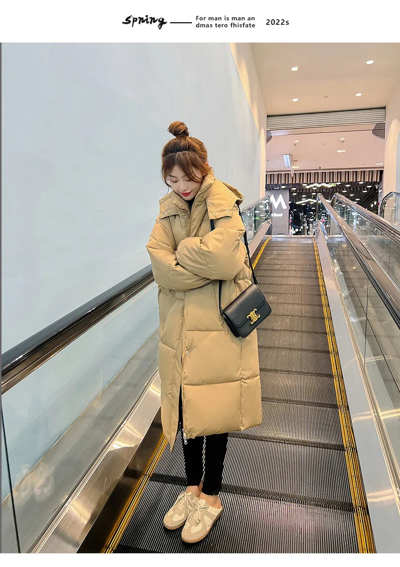 Cappotto freddo da donna invernale parka giacca imbottita lunga con cappuccio Plus Size cappotto Super caldo capispalla da neve all'ingrosso a buon mercato coreano