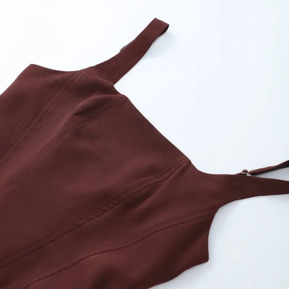 Abito mini fionda con orlo a pieghe Bown Donna Elegante scollo a U senza maniche Fasciatura senza schienale Abiti slim 2025 Abito estivo da donna