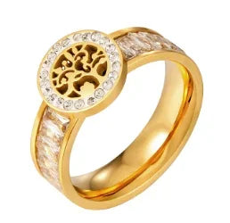 Anello minimalista con cuore d'amore in acciaio inossidabile per donna Anelli con zirconi intarsiati Gioielli di moda romantici impermeabili color oro