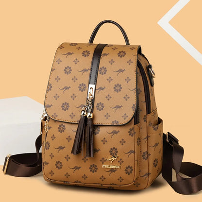 Zaino da donna Designer borsa da donna in pelle di alta qualità stampa di moda di lusso borse da scuola con nappe zaini di grande capacità Sac