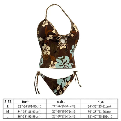 2Pcs/Set Fashion Summer Y2k Beach Bikini Punk Harajuku Women Swimsuit Vintage Goth Bikini Set Vacation