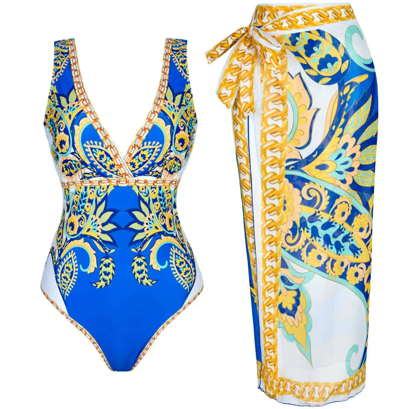 Costume da bagno floreale con stampa floreale con volant monospalla blu Set copricostume singolo micro monokini costumi da bagno sexy per ragazze Summer Beach