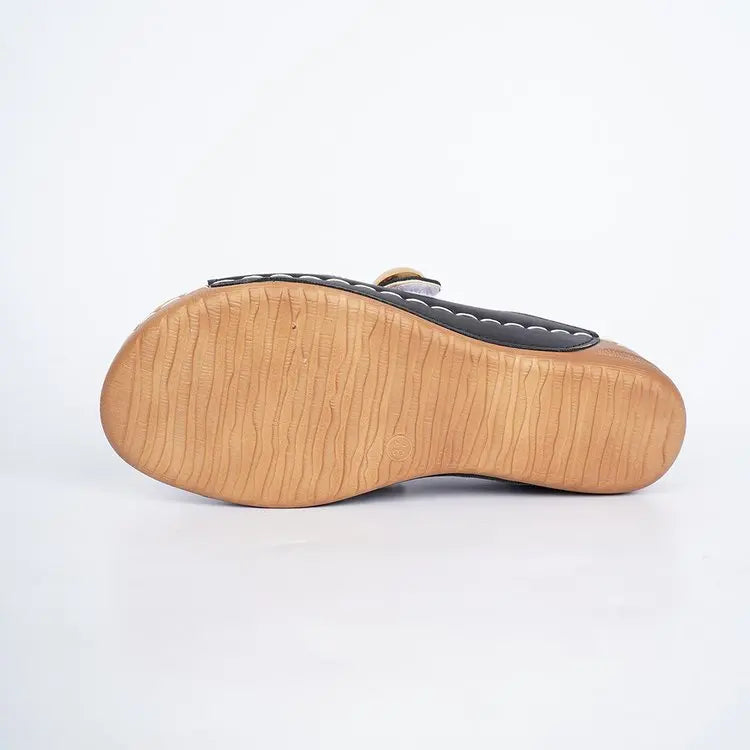 Sandales décontractées d'été pour femme à talon, chaussures compensées basses pour femme, chaussons d'intérieur et d'extérieur, chaussures d'été à talon
