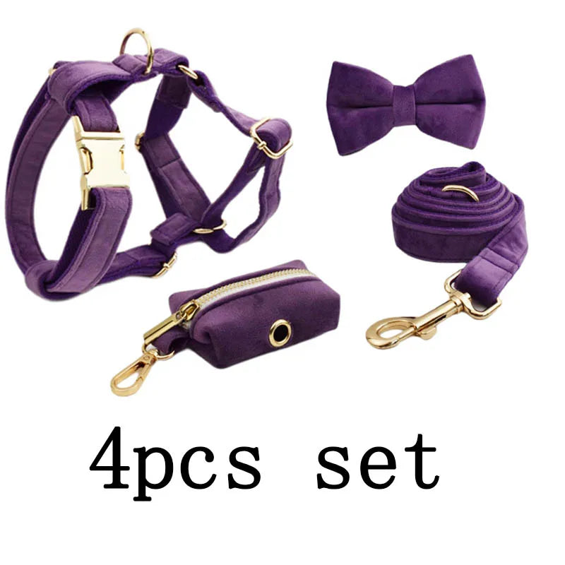 Set Collare e Guinzaglio per Cani in Velluto Viola per Cani di Taglia Piccola, Media e Grande con Targhetta Personalizzata Incisa Accessori per Animali Domestici Guinzaglio per Cani in Velluto 16