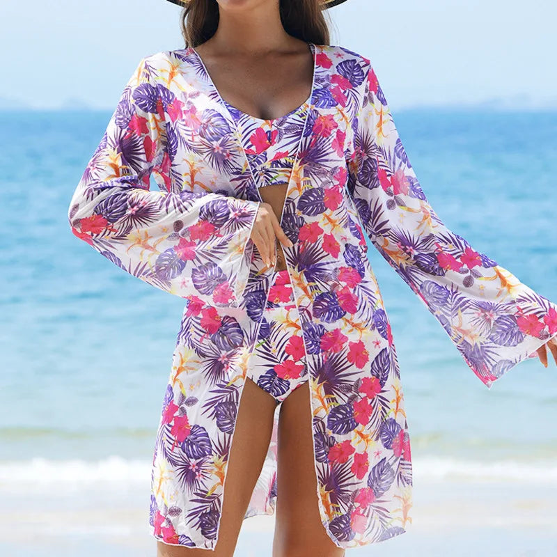 2026 Print Sexy Bikinis Swimsuit Women Swimwear Push Up Female Beach Swim Wear Three-Piece Bathing Suits Bikini Set Pool Bather