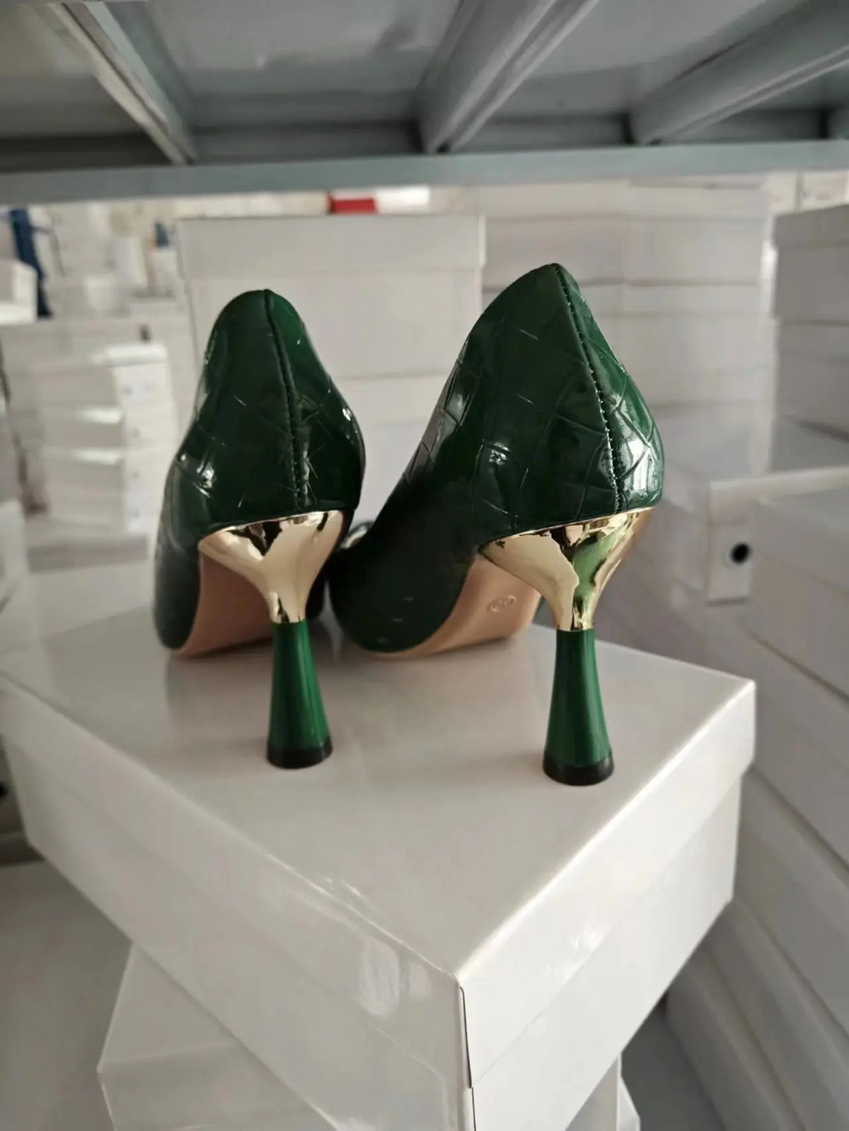 Tacchi alti Casual classici scozzesi verdi nuovo modello scarpe Oversize moda In rilievo In primavera ed estate 2023 décolleté scarpe da donna