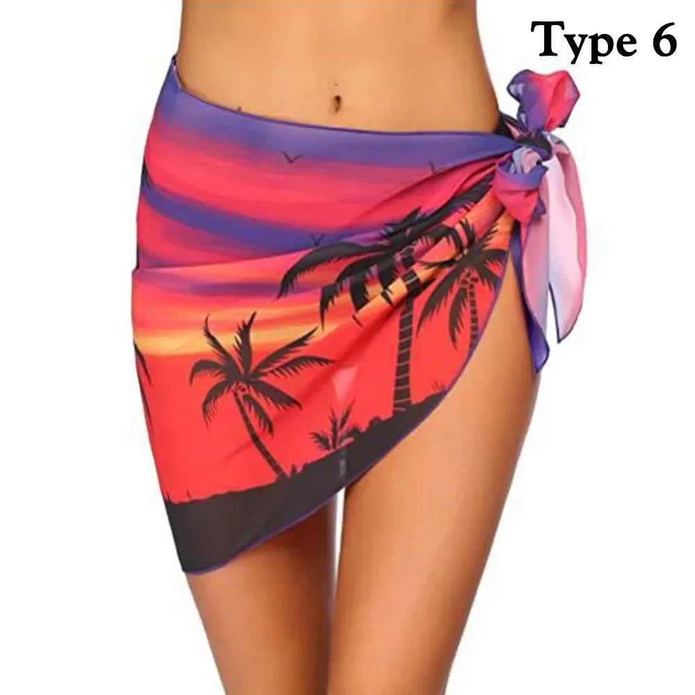 Chiffon Womens Sarongs Wrap gonna Coverups Wrap Sheer Chiffon costume da bagno sciarpa Cover Short sarong Beach Short Cover Beach Bikini