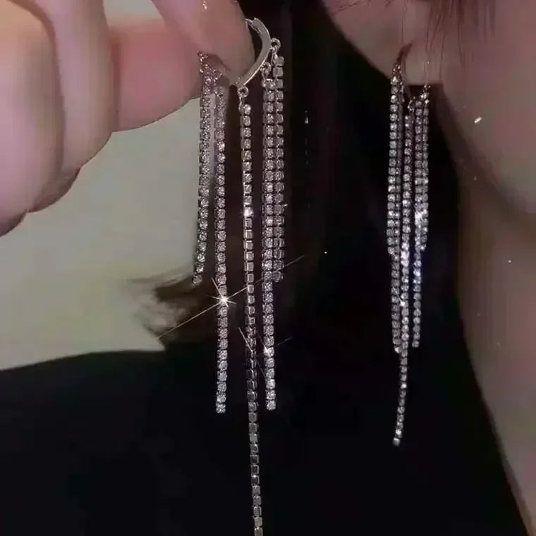 Nuova tendenza della moda Design unico Orecchini rettangolari eleganti e squisiti con zirconi per gioielli da donna Regali premium per feste di nozze