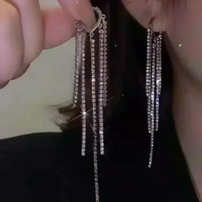 Nuova tendenza della moda Design unico Orecchini rettangolari eleganti e squisiti con zirconi per gioielli da donna Regali premium per feste di nozze