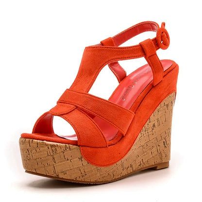 Sandali con plateau Summer Fashion Women Bohemia Style tacco alto bocca di pesce Peep Toe zeppe scarpe per le donne Sandalias De Mujer