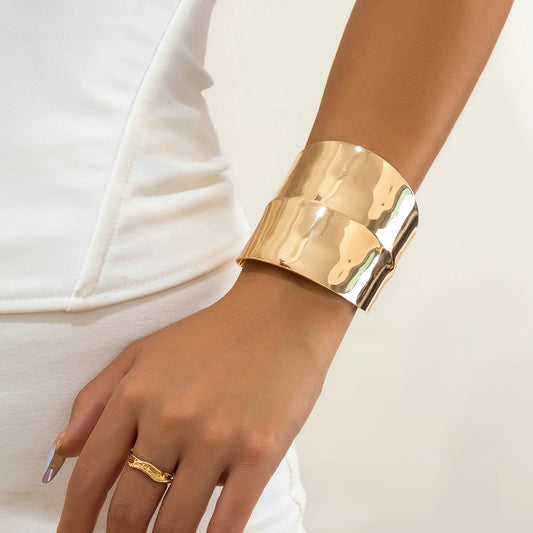Salircon Bracciale aperto con polsino largo asimmetrico gotico Estetica punk Bracciale regolabile Gioielli da donna per feste di moda