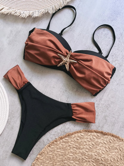 Bikinis Push Up 2025 Maillot de Bain Femme Sexy Maillot de Bain Femme Tanga Patchwork Bikini Ensemble Maillot de Bain Biquini Maillots de Bain