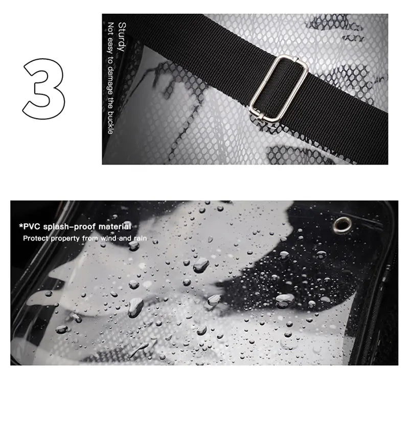 TINYAT Borse da donna in PVC trasparente impermeabile con cinturino in rete leggera Metti per cuffie perse Jack Ombrello per cellulare iPad da 9,7 pollici