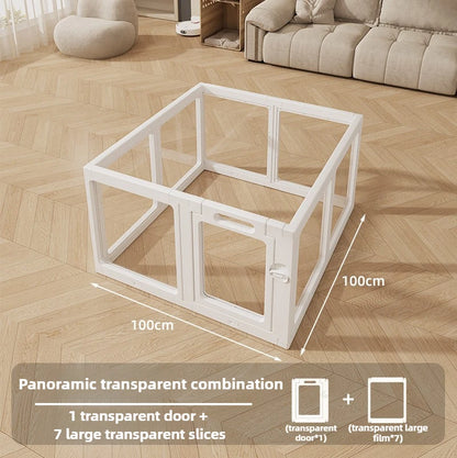 Recinzione per cani trasparente per interni Alta recinzione per cani da cortile in acrilico Gabbia per porte Mobili per cani Box Anti fuga Forniture per animali domestici