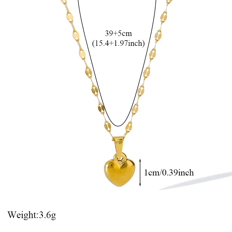 EILIECK Acciaio inossidabile 316L Cuore Amore Collana Bracciali Orecchini Set per le donne Nuovi gioielli impermeabili placcati oro 18 carati alla moda