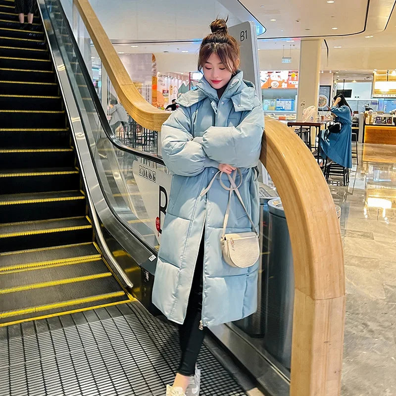 Cappotto freddo da donna invernale parka giacca imbottita lunga con cappuccio Plus Size cappotto Super caldo capispalla da neve all'ingrosso a buon mercato coreano