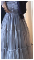 Abiti da donna di nicchia in stile giapponese Primavera Estate Autunno Ragazza Dolce fiocco Abito in rete Lolita Abito lungo con bretelle da fata carina