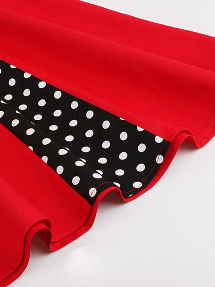 Abito da donna S-5XL, stile retrò vintage anni '50 e '60, Rockabilly, a pois, modello swing, Pin Up, per feste estive, elegante, tunica, Vestidos, casual.