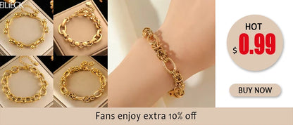 EILIECK Bracciale con ciondolo stella marina luna stella color oro in acciaio inossidabile 316L per le donne Nuovo regalo di gioielli con catena da polso alla moda