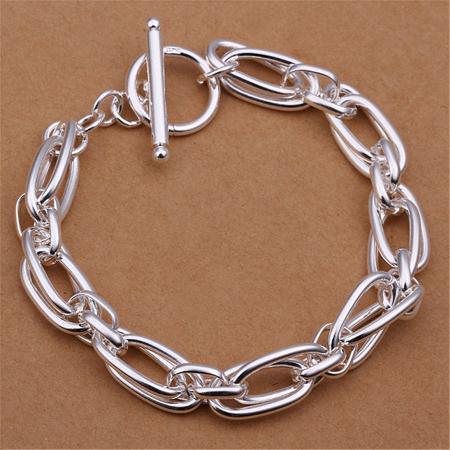 Commercio all'ingrosso per uomo donna catena braccialetti color argento nobile regalo di nozze festa gioielli di moda regali di Natale