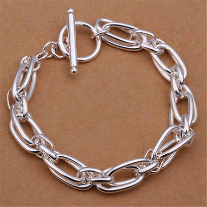 Commercio all'ingrosso per uomo donna catena braccialetti color argento nobile regalo di nozze festa gioielli di moda regali di Natale