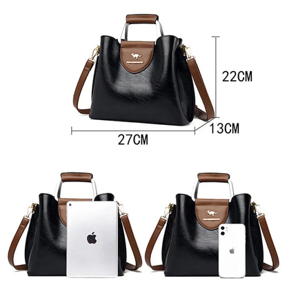 Borse di lusso in morbida pelle Borse da donna Designer 3 strati Borsa a tracolla con tracolla Sac Borsa da donna per lo shopping di grande capacità