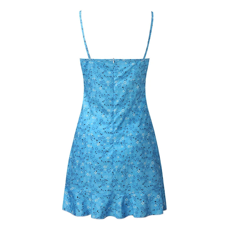 Gonna comoda estiva da donna, sexy, casual, per la casa, con piccola canotta floreale